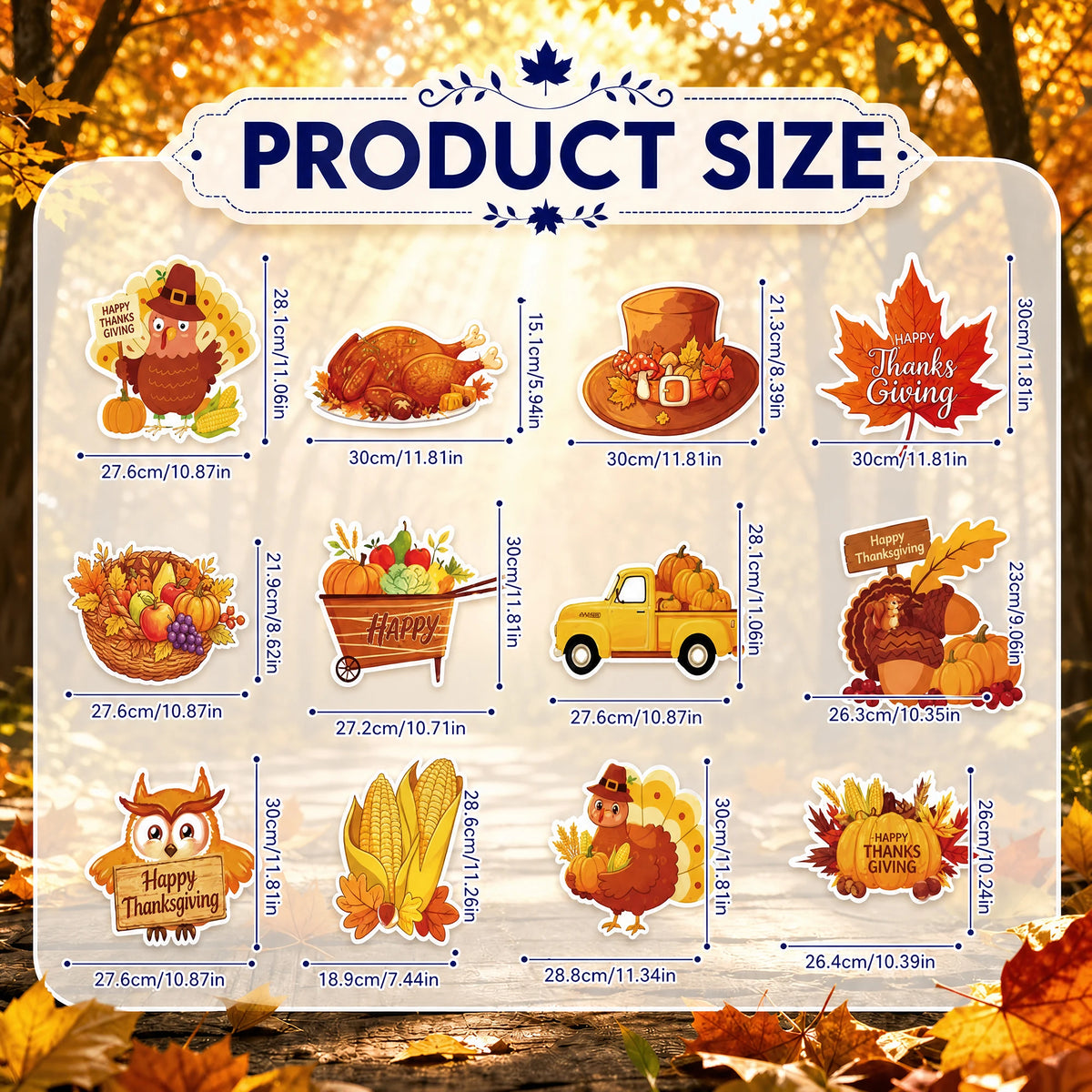 Waterproof Thanksgiving Yard Signs With Stakes For Fall Lawn Decor