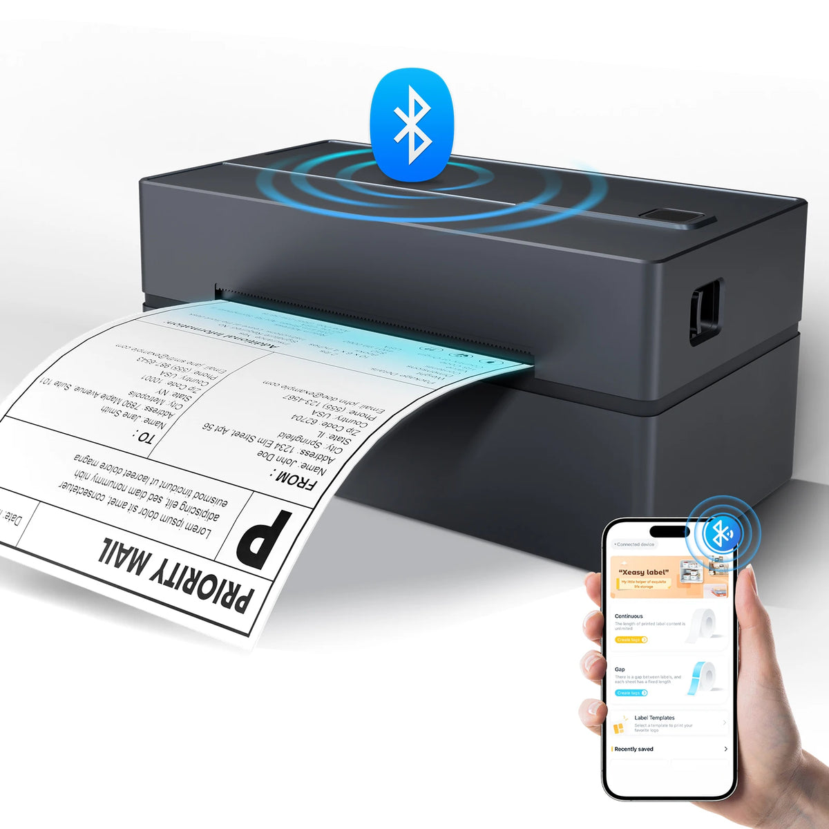 TakeYou Portable Thermal Shipping Label Printer With Bluetooth And USB