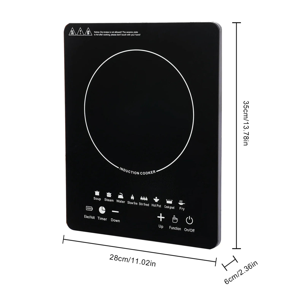 Portable Induction Cooktop With 8 Cooking Presets And Touch Panel