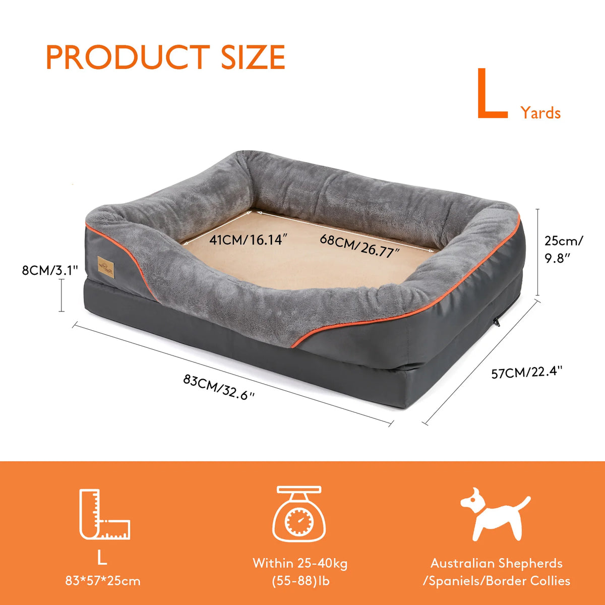 Bingopaw Removable Fleece Dog Bed With Waterproof Washable Cover