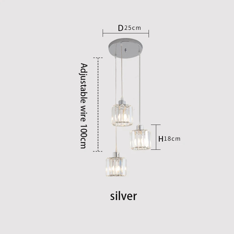 Vetulus Modern K9 Crystal Minimalist Ceiling Chandelier Lamp