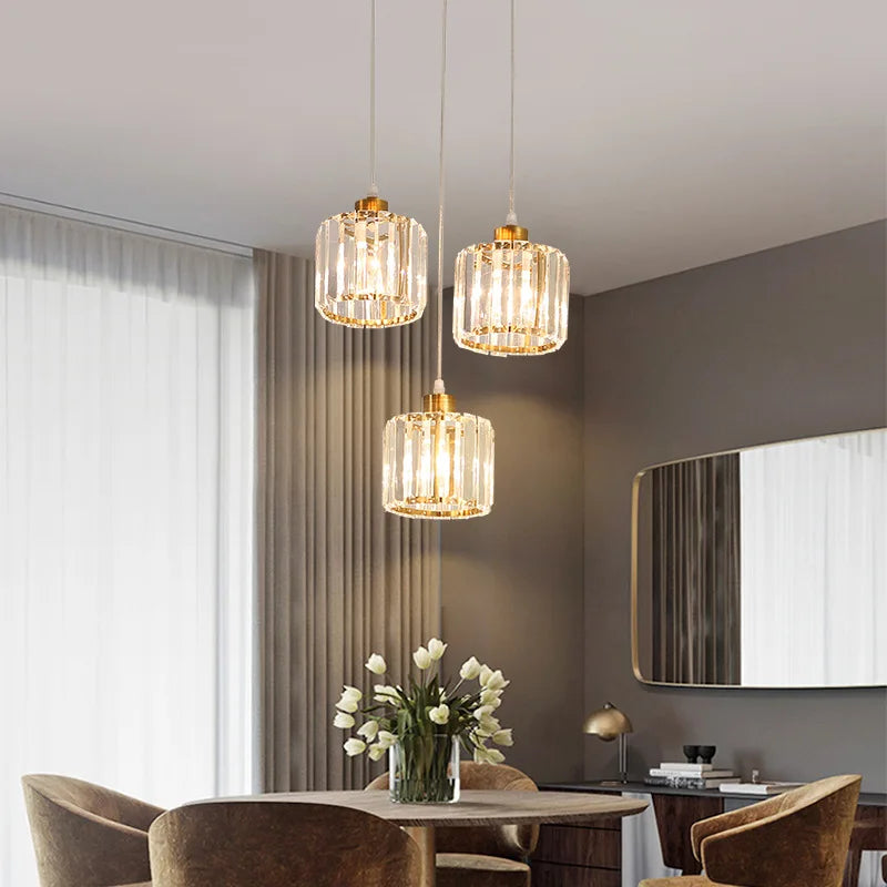 Vetulus Modern K9 Crystal Minimalist Ceiling Chandelier Lamp