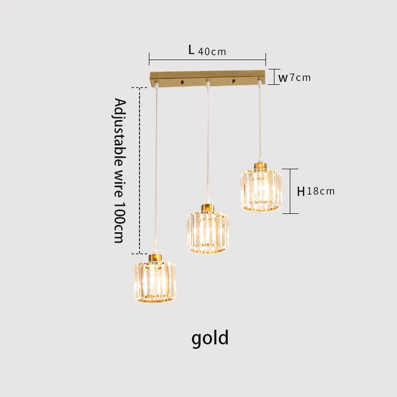 Vetulus Modern K9 Crystal Minimalist Ceiling Chandelier Lamp