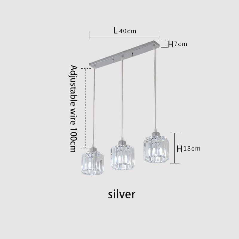 Vetulus Modern K9 Crystal Minimalist Ceiling Chandelier Lamp
